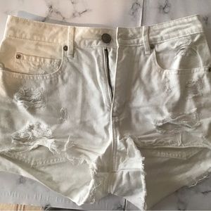 Garage white jeans distressed shorts Festival